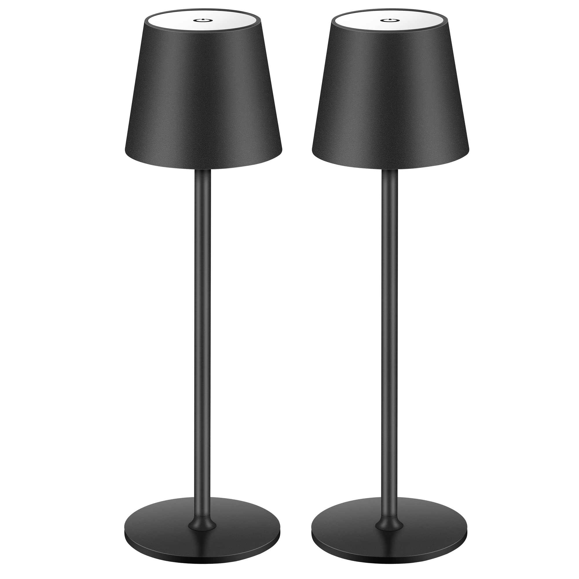 Photo 1 of BGFHome Cordless Table Lamp LED Desk lamp,5000mAh Rechargeable Touch Night Light Wireless Minimalist Design for/Restaurant/Bedroom/Bars/Outdoor Party/Camping/Coffee Shop(2 Pack Black)