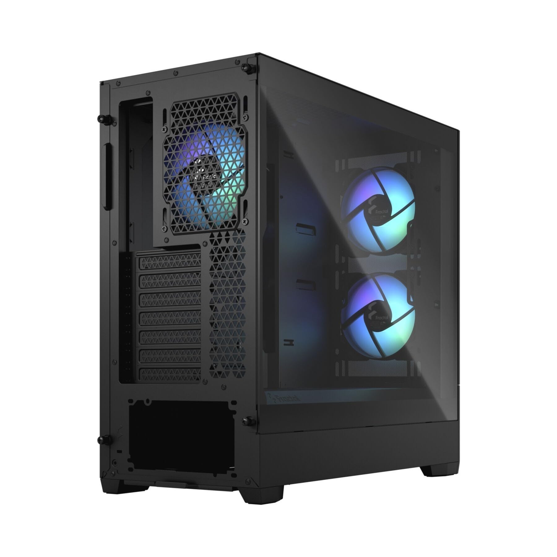 Fractal Design Pop Air RGB Black – ATX-Mid-Tower-PC-Gehäuse, Frontblende aus Waben-Mesh, gehärtetes Glas, 3 × 120-mm-RGB-Lüfter, hoher Luftdurchsatz, mATX/Mini-ITX 4
