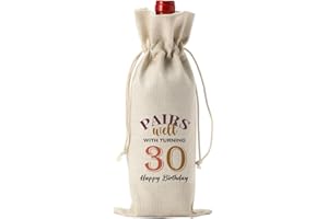 YUANHAO 30th Birthday Gifts for Women Men, 30th Birthday Wine Bag, Pairs Well With Turning 30th Wine Bag