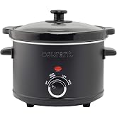 Courant Slow Cooker 2.5 Quart Crock, with Easy Cooking Options, Dishwasher Safe Pot and Glass Lid, Matte Black