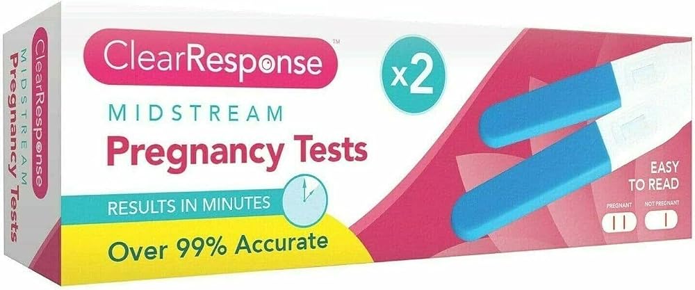 Clear Response Midstream Pregnancy Test 2 Pack 99% Accurate Fast Results