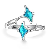 Cujiesp Manta Ray 925 Sterling Silver Stingray Ring