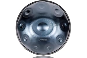 Eavnbaek Advanced Handpan Drum, 10 Note 22 Inch in D Minor 440Hz Steel Hand Pan Drum, with Soft Bag, 2 Handpan Mallets, Hand Drum Stand and Dust-Free Cloth (Blue)