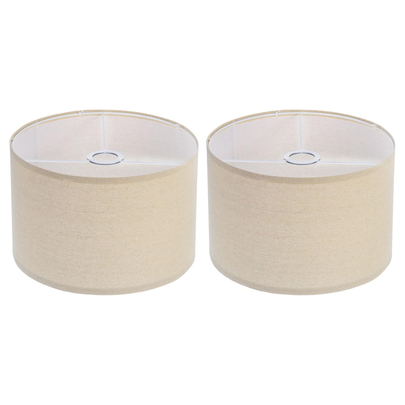 YOKIVE 2 Set Drum Lamp Shades, Table Lamps Floor Lamps | Provide Warm Light Great for Living Room, Bedroom, Study Room, Office (Cream, 12"x12"x8")