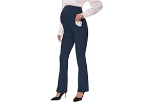 VIMPEP 27"/29"/31" Flare Maternity Yoga Pants Over The Belly Pregnancy Bootcut Strethcy Leggings with Pockets C201