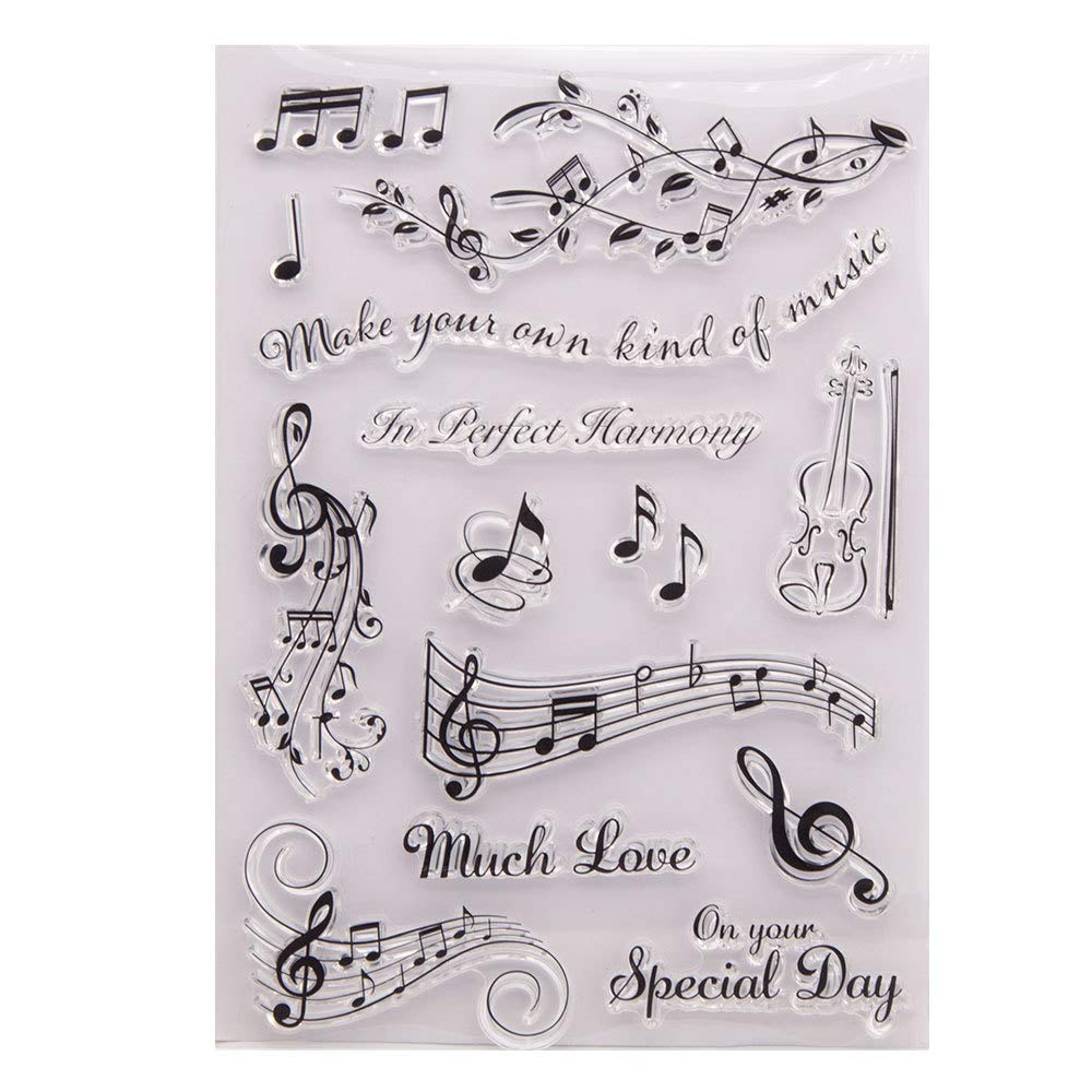 Make Your Own Music Perfect Harmony Much Love on Your Special Day Melody Music Rubber Stamps Clear Stamps for Christmas Card Making Decoration and DIY Scrapbooking Rubber Stamps for Crafts