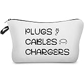 Livel lhood Plugs Chargers Cables Makeup Bag Cute Small Organizer Zipper Pouch Plugs Chargers Cables Cosmetic Bag Birthday Present for Women Friends