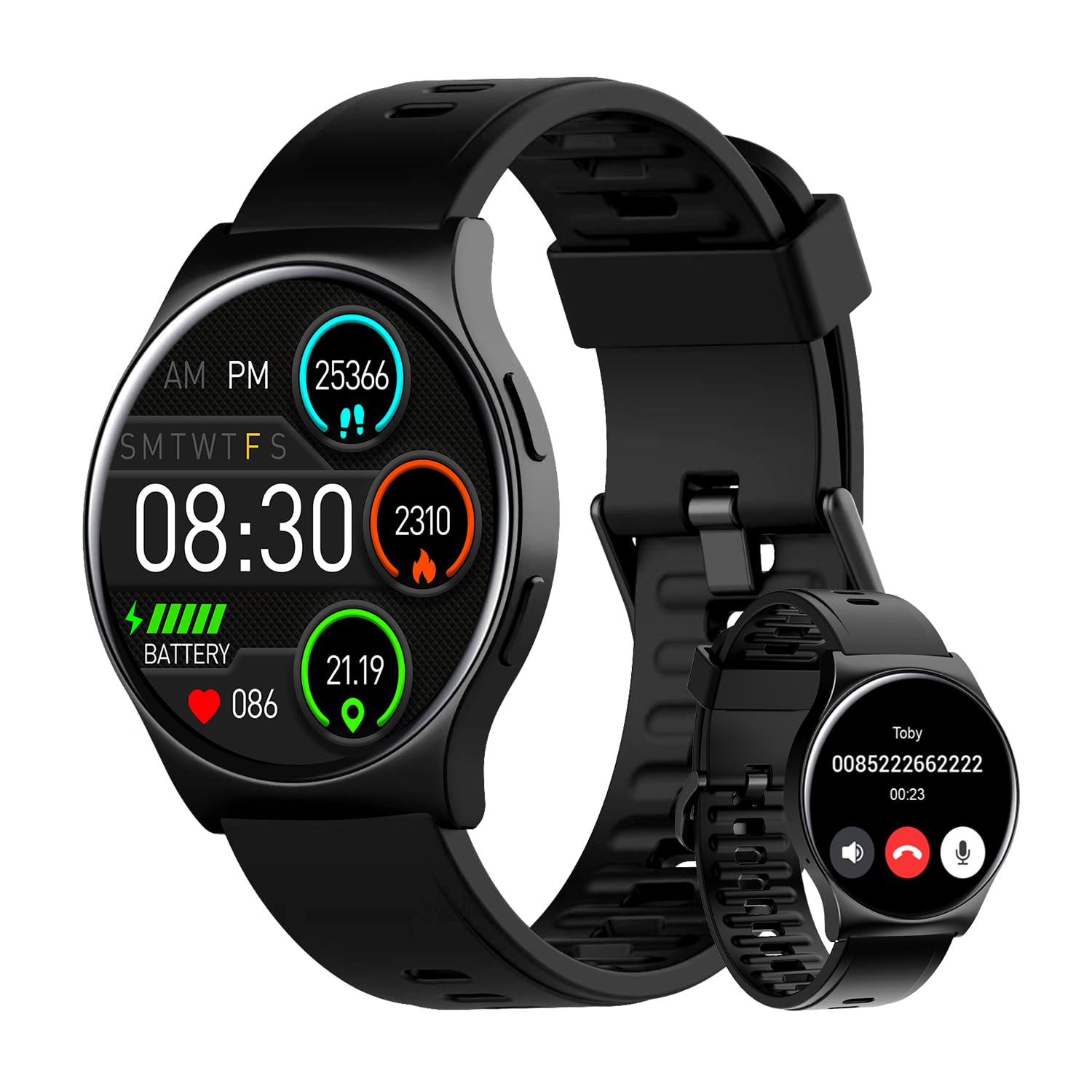 BENIO Smart Watch (Answer/Make Call), AI Watch Faces, 1.43" AMOLED with AOD, IP68 Waterproof Fitness Tracker, 24/7 Heart Rate/SpO2/Sleep Monitor/Stress, 110+ Sports Modes, Compatible Android & iOS