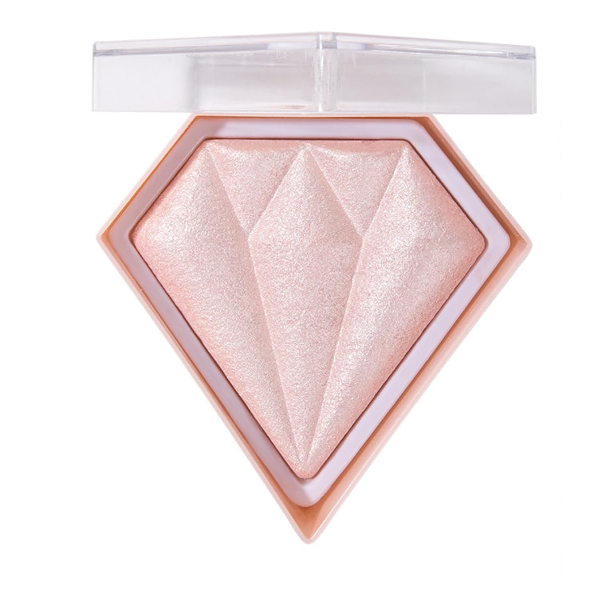 KARLOR Pink Highlighter Powder, Diamond Highlighter Palette Shimmer Face Highlighter Make up Pearl Glitter Blush with Shimmer Rose Highlight Glow Face（03#Light Pink）