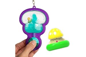 SKY CASTLE Goonameez, Hand-Held Sensory Toy with Floating Characters, Mesmerizing Water Mix Fidget Toy – Collect All 6 Unique Shapes for Squishy Fun, Perfect Travel Toy! (Funguy)