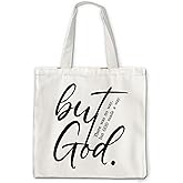 OTOUO Christian Bible Tote Bag - Christian but God Canvas Tote Bag, Christian Gifts for Women Faith, Religious Gifts for Women Christian, Inspirational Gifts for Men Women
