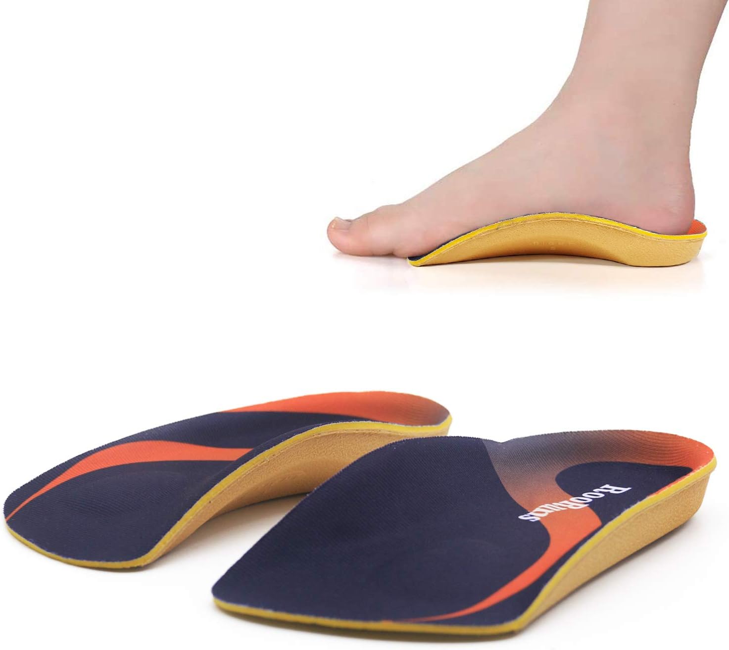 RooRuns 3/4 High Arch Support Insoles for Women and Men