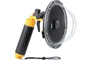 SOONSUN Dome Port Lens for GoPro Hero 5 6 7 Black Silver White Hero (2018) with Waterproof Housing Case Trigger Floating Hand Grip Underwater Diving Photography