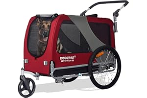 DOGGYHUT® Premium Large/XL Pet Bike Trailer & Stroller for Large Sized Dog or Multiple Small Dogs,Low Center of Gravity,Parking Brakes,Easy Folding Frame,Bicycle Carrier