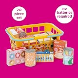 Casdon Colourful Toy Shopping Basket with Branded Food Miniatures 2+ Yellow view 2