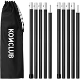 KOMCLUB Telescoping Aluminum Tent Poles 78in Replacement Tarp Rods Black | 5-Section Adjustable Design, Black Finish, Tarps Lightweight Replacement Adjustable Tent Poles for Outdoor Sport Camping