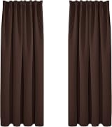 Deconovo Blackout Curtains Chocolate W55 x L79 2 Panels Pencil Pleat Rod Pocket