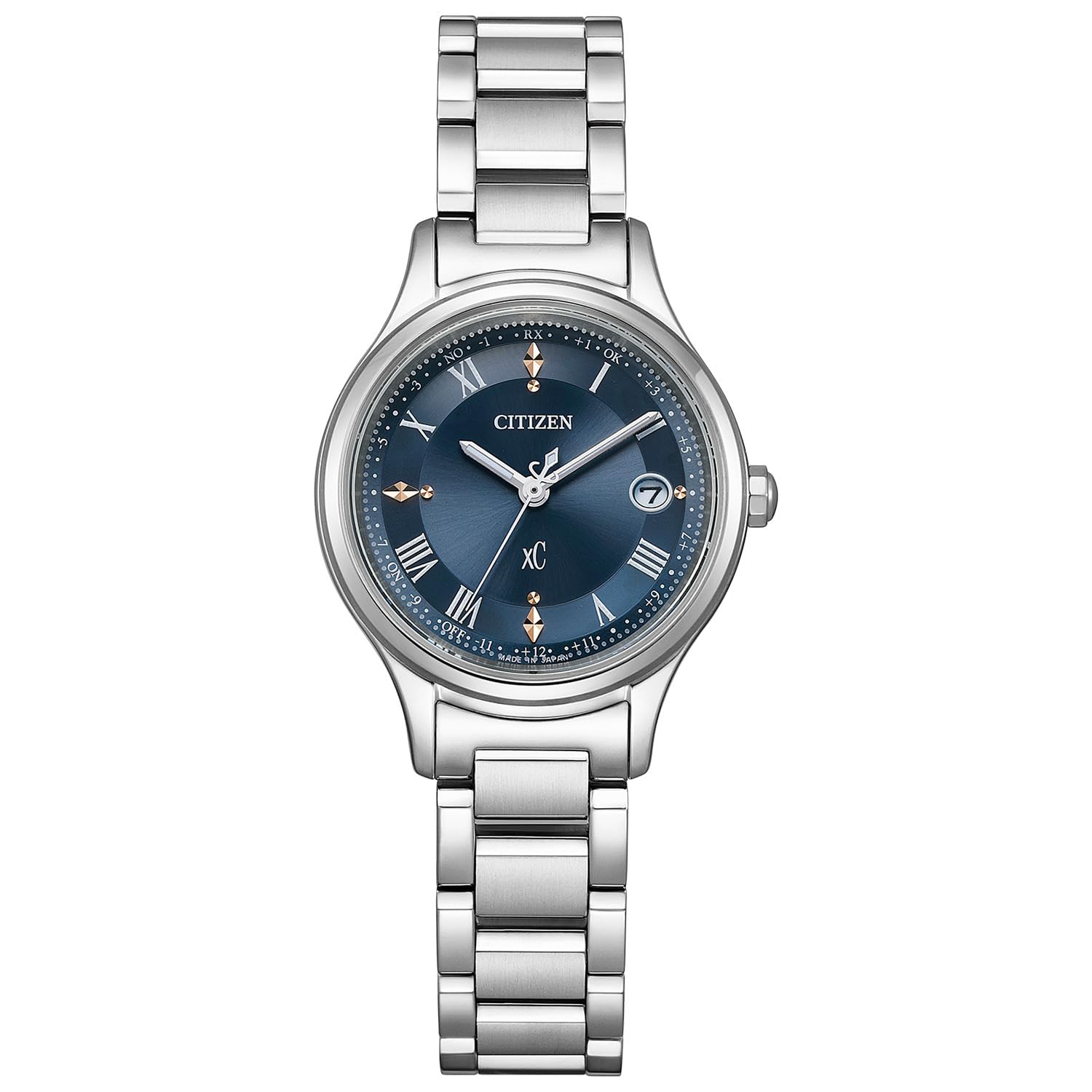 xC(クロスシー) Citizen ES9490-61L Crosssea Eco Drive Radio Watch, Waterproof, Navy, Hikari Collection, Silver, navy, Bracelet Type