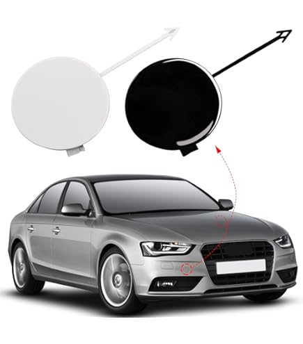 Pair Front Bumper Towing Hook Covers For Audi A2 2000-2005 - Gray Plastic