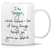 Retreez Funny Mug - I'm a Vegan Means I Love All Living Things Vegetarian 11 Oz Ceramic Coffee Mugs - Funny, Sarcasm, Sarcastic, Inspirational birthday gifts for friends, coworkers, siblings, dad, mom