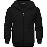 JACKETOWN Mens Fleece Hoodies Winter Zip Up Fleece Jacket Sherpa Fleece Lined Warm Thick Jacket Coat