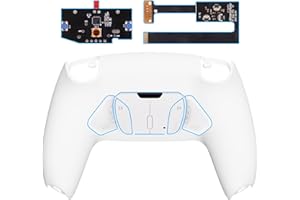 eXtremeRate White Programable RISE4 Remap Kit for ps5 Controller BDM-010 BDM-020, Upgrade Board & Redesigned Back Shell & 4 B