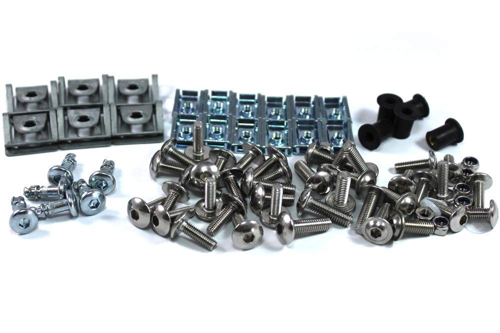 Stainless Steel Fairing Bolt Fixings Kit for Aprilia RSV 1000 1998-1999 inc. 6x Hex Dzus