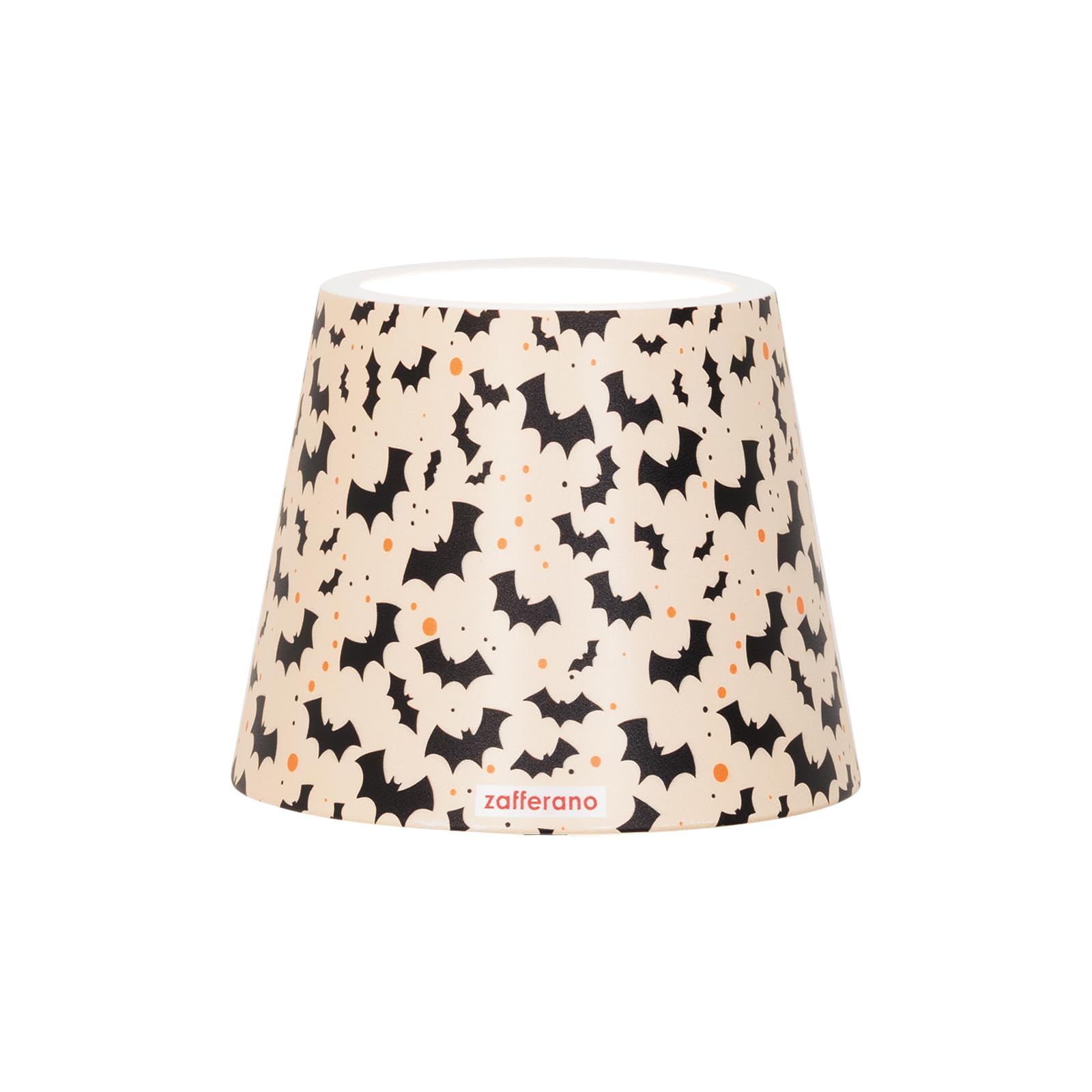 Zafferano, Poldina Cover Halloween Special Edition, Metal Lampshade for Table Lamp, Compatible with Poldina Lamps, Designed in Italy, Ø11.4 x 8.9 cm, Colour Beige - Bat Decoration
