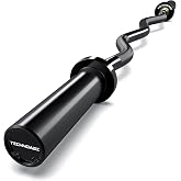 TECHNOAGE 47&rdquo; Solid Steel Olympic EZ Curl Bar, 500LB | 47&rdquo; Olympic EZ curl bars in 350LB and 500LB options with knurled grips, bearing sleeves, and 2-inch plate fit