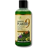 9-Plant Herbal Shampoo 16.9 fl oz–W/Cacahuananche, Sangre de Grado,Bergamota,Aloe(Sabila),Rosemary & More-Natural Botanical Formula– Paraben & Sodium-Free–Supports Strong, Clean & Healthy-Looking Hair