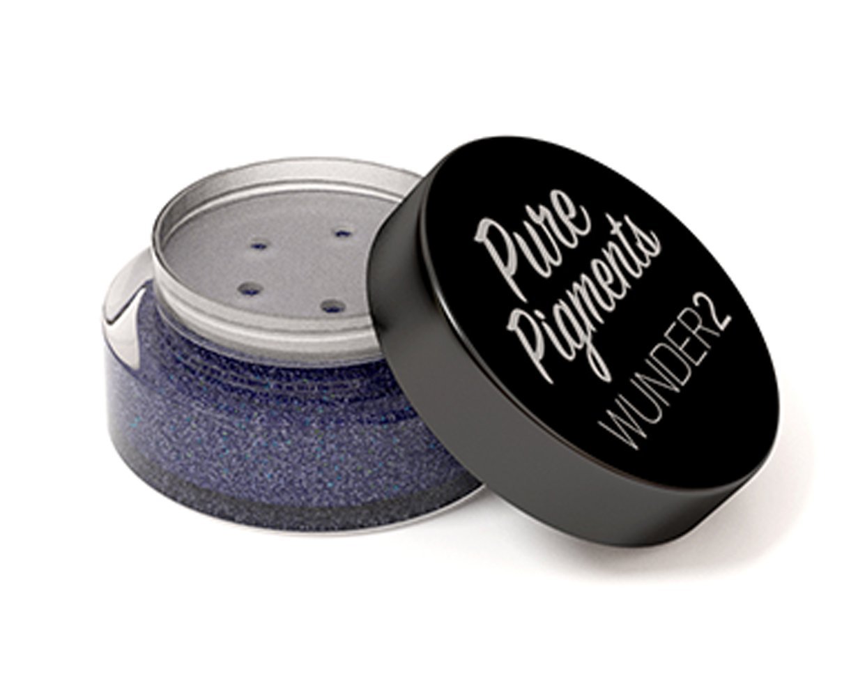 WUNDERBROW PURE PIGMENTS Ultra-Fine Loose Color Powders for Eye Makeup - Glitter Eyeshadow, Midnight Blue Colour