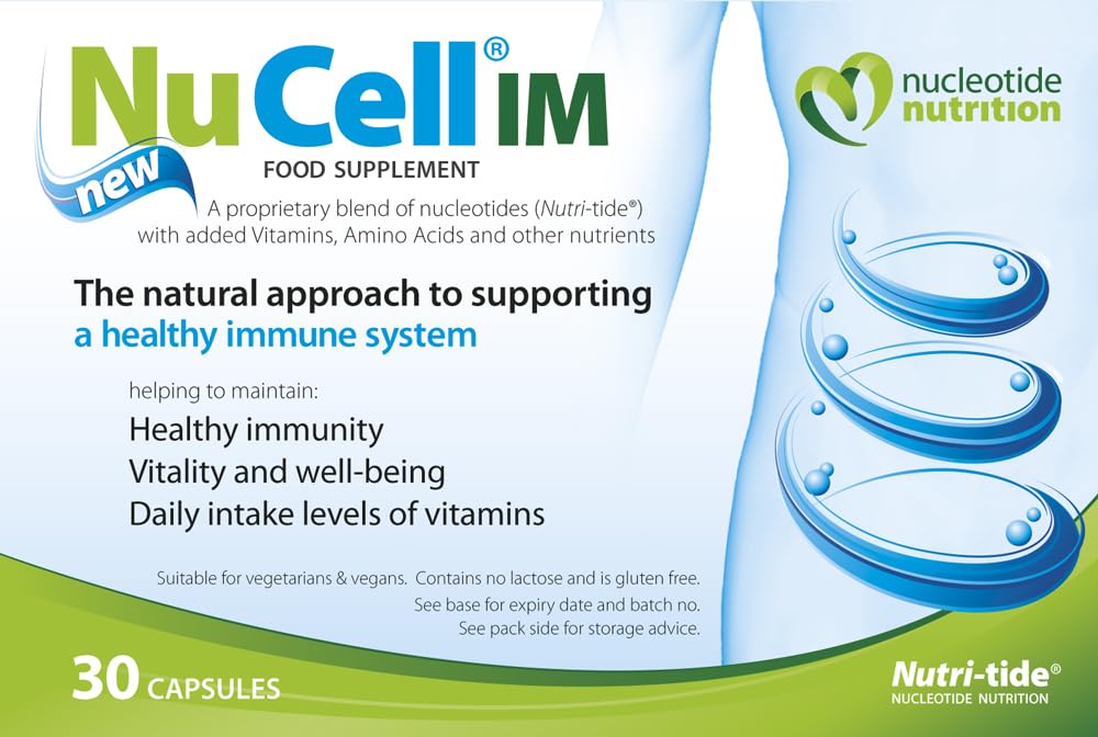 Nucleotide Nutrition, NuCell IM Food Supplement, Verified Immune & Stress Support, Pack of 30 Vegi-Caps – 15 Servings