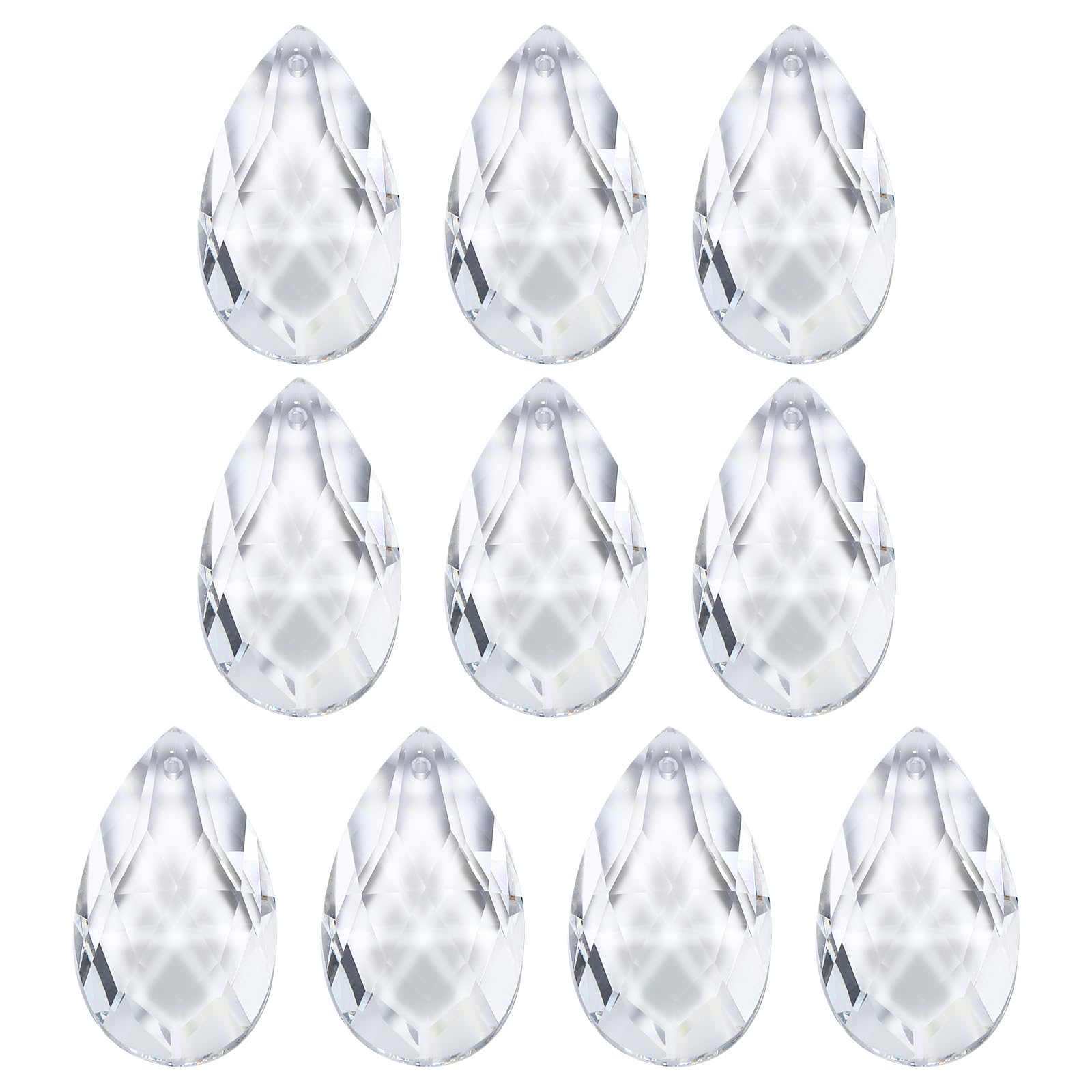 PATIKIL K9 Crystal Pendants Teardrop Beads, 10 Pack 38mm Chandelier Prisms Parts Hanging Beads DIY Lamp for Arts Crafts Decoration, Clear — image 1