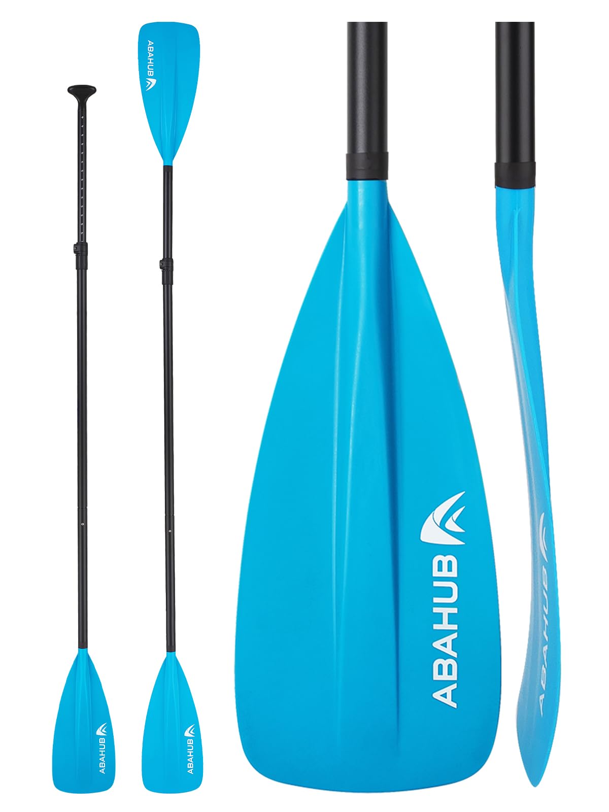 Photo 1 of Abahub 4-Piece SUP Paddle/Kayak Oar, Adjustable Stand up Paddleboard Paddles, Lightweight Aluminum Alloy PU Coated Shaft Blue Plastic Blade