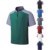KGGEOO Wind and Water Resistant Cage Jacket Short Sleeve Golf Jacket Quarter Zip Pullover with Sleeve Pocket for Workout