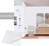 Hode White Tile Stickers 24 pcs 15x15cm Self Adhesive Waterproof Glossy view 7