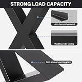 INMOZATA Heavy Duty X Furniture Legs Set of 2 Raw Steel Black DIY Coffee Table view 4