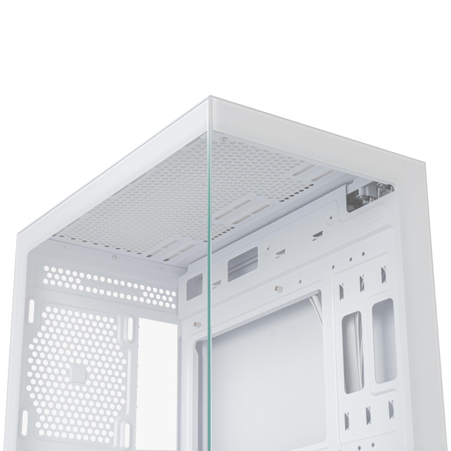 NOX Xtreme Products Hummer Vision White – ATX/Micro ATX Mid-Tower mit Front- und Seitenpanel aus gehärtetem Glas, Platz für 5 Lüfter, unterstützt Grafikkarten bis 300 mm, USB 3.0, Weiß 6