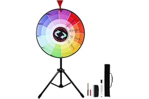 Hooomyai 18 Inch Spin The Wheel Game with Stand Prize Wheel Height Adjustable 12 Slots Color Dry Erase Spin Wheel Spinner Game with Dry Erase & Marker Pen for Trade Show Fortune Spinning Game