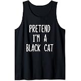 Womens Pretend I'm A Black Cat Costume Halloween Lazy Easy