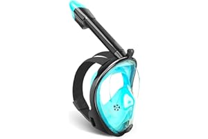 GJNGKSIM Full Face Snorkel Mask, Snorkeling Mask with Detachable Camera Mount, 180 Panoramic Anti-Fog Anti-Leak Diving Mask for Adult and Kids…