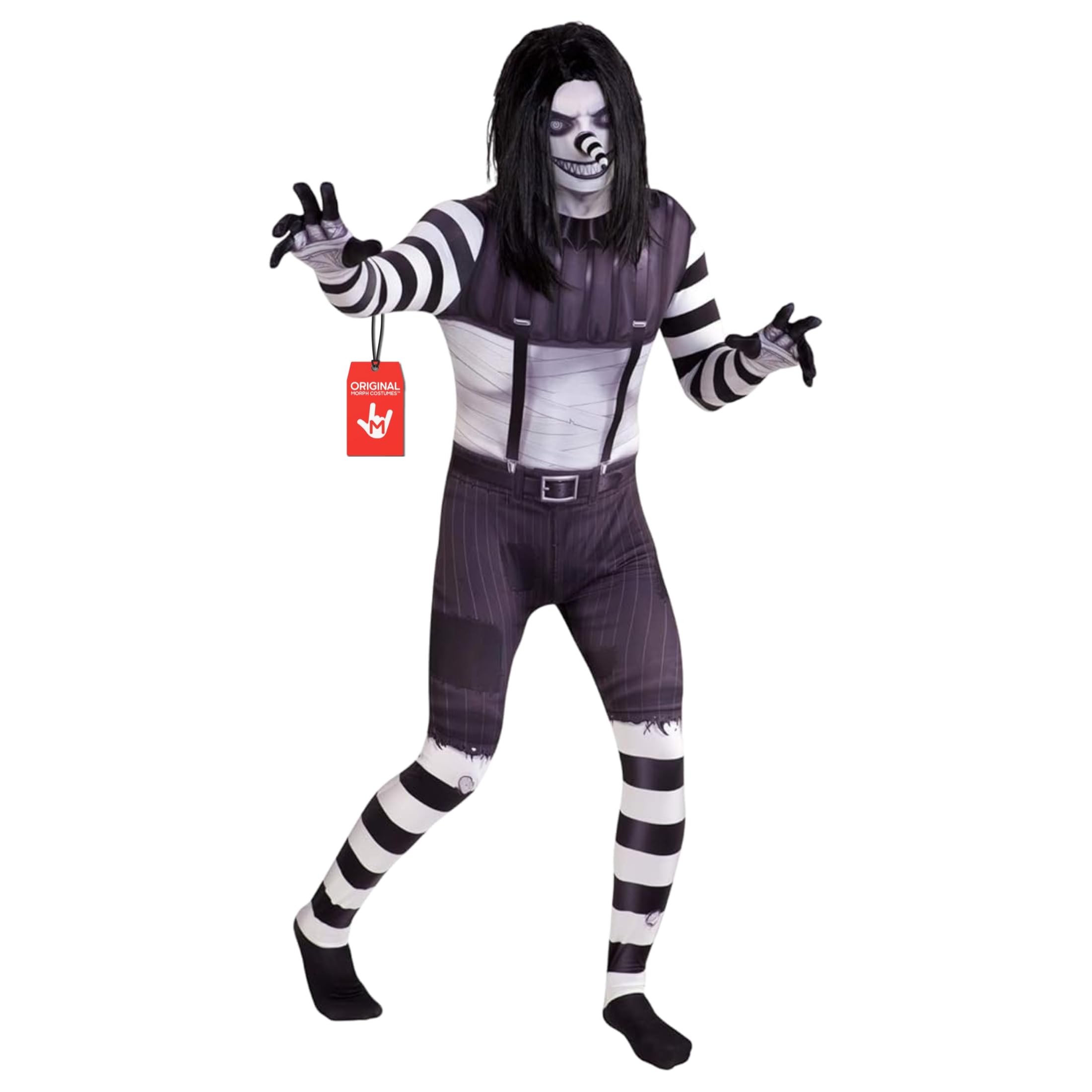 Morphsuits Official Adults Laughing Jack Scary Urban Legend Creepy Pastas Halloween Fancy Dress Costume - Large