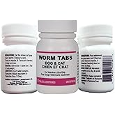 Dog & Cat Dewormer Tablets – Over‑The‑Counter Broad‑Spectrum Treats for Roundworm Control, 12‑Count (for Dogs & Cats)
