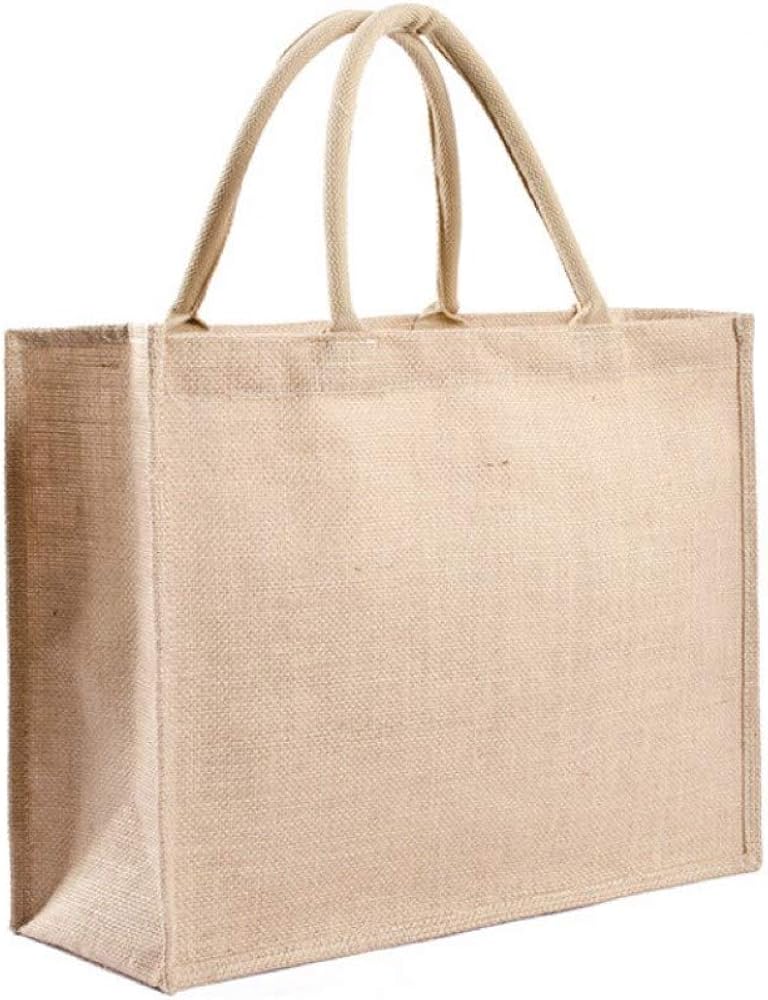 6x Jute Tragetaschen 23x11x16cm - Wiederverwendbar Mit Schleife Wasserdicht
