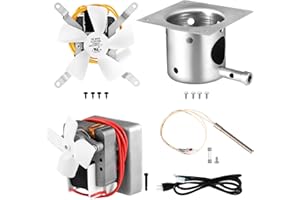 ONEAMG 【Upgrade】Complete Replacement Parts Kit For Wood Pellet Grill, Auger Motor, Grill Induction Fan, Fire Burn Pot With Screws, Hot Rod Igniter With Fuse,Power Cable For Traeger, Pit Boss, Camp Chef