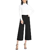 MISS MOLY Wide Leg Pants for Women Business Casual Crop Palazo Dress Pants Capris