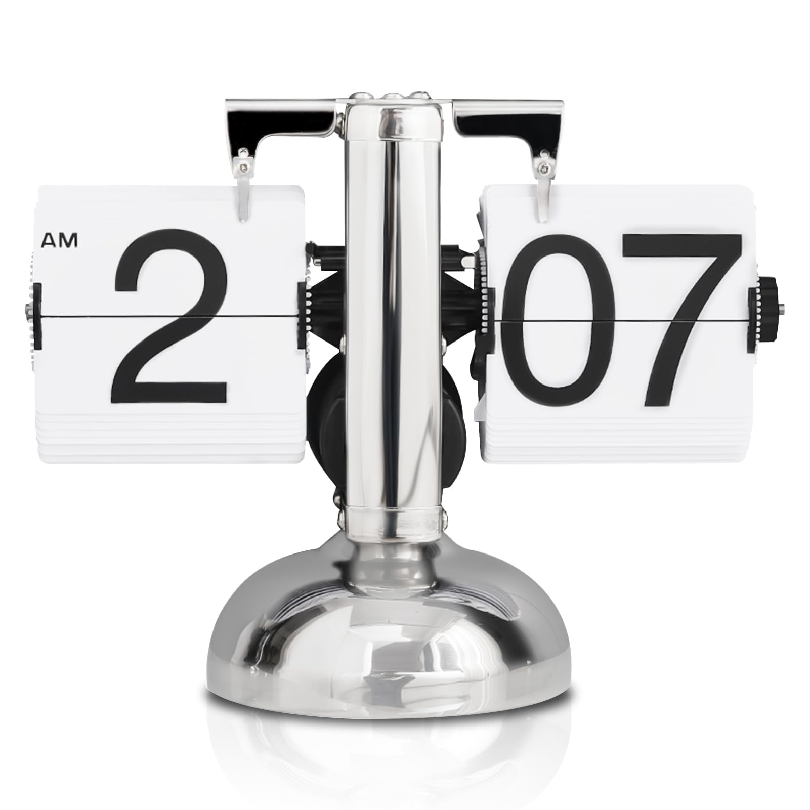 HERCHR Flip Desk Clock Automatic Flip Retro Table Clock Automatic Turning Digital Display Retro Flipclock Minimalist Single Foot Mechanical Autoflip Deskclock for Home Livingroom