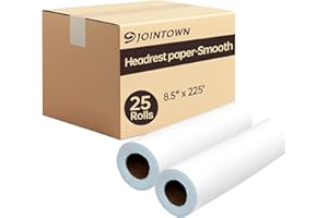 Jointown Headrest Paper Rolls, 8.5" x 225'- 25 Pack - Smooth Econamic 16 Pound-Disposable Face Cradle Surface Paper Spool for Medical, Exam and Chiropractic Tables
