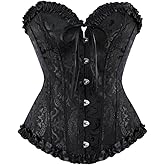 Zhitunemi Renaissance Corset Tops For Women: White Corsets Plus Size Halloween Costumes - Ren Faire For Renaissance Festival