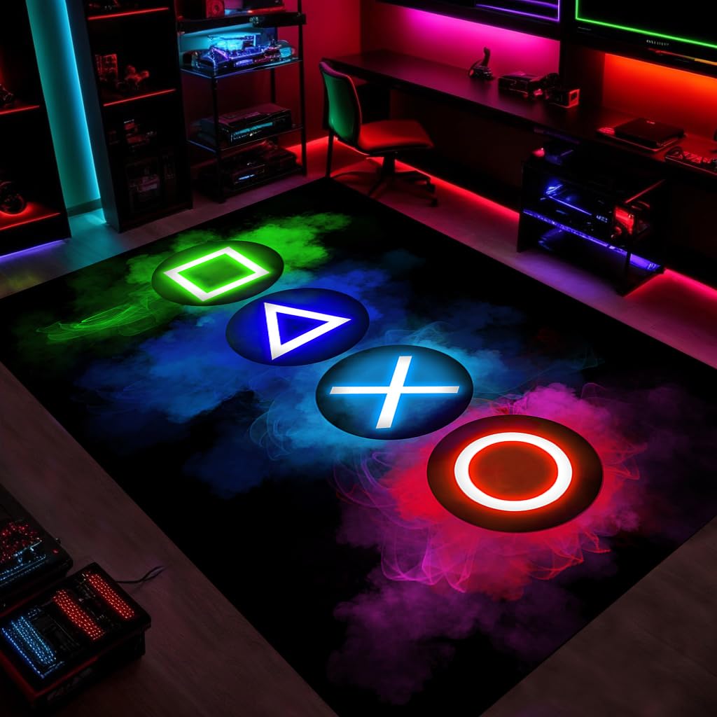 Photo 1 of Gaming Rug for Boys Room, 5'x7' Game Rug Gamer Rug for Bedroom Livingroom Game Room Carpet Gaming Room Decor